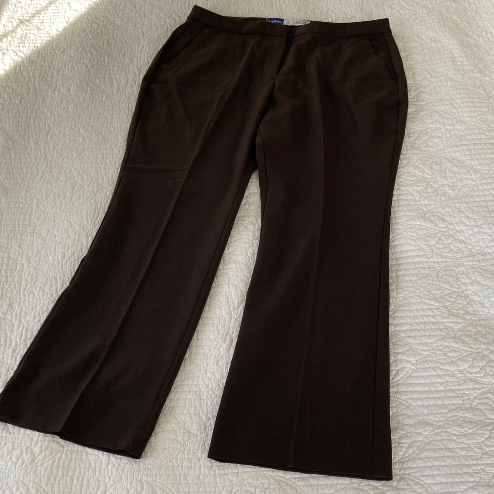 Old Navy Brown Mid-Rise Boot-Cut Pants, 12 Petite